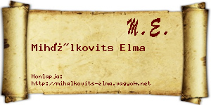 Mihálkovits Elma névjegykártya